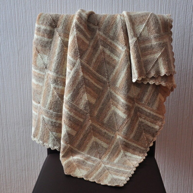 Knitted Blanket in Patchwork Technique Etsy UK