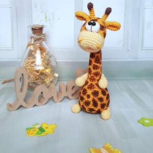 Hand-crocheted giraffe