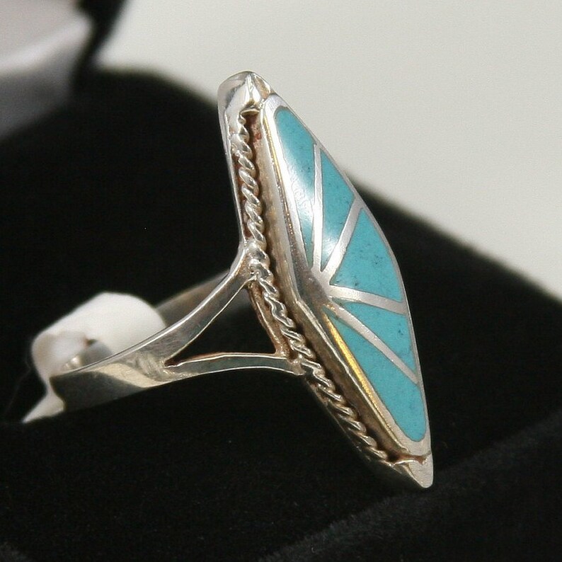 Vintage Turquoise Sterling Silver Ring 925