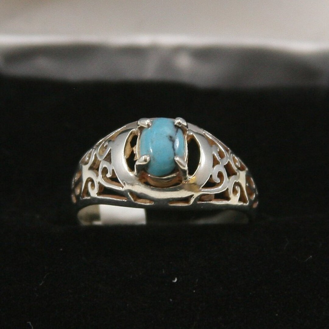 Vintage Turquoise Sterling Silver Ring 925 - Etsy