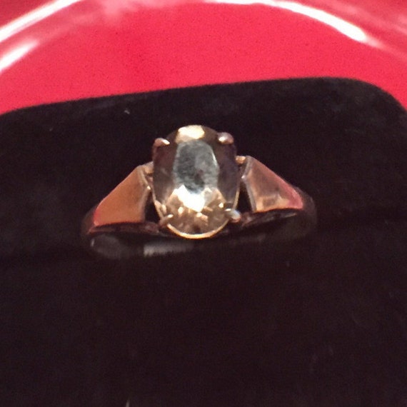 Size 8.5 Vintage Smoky Topaz Sterling Silver Ring