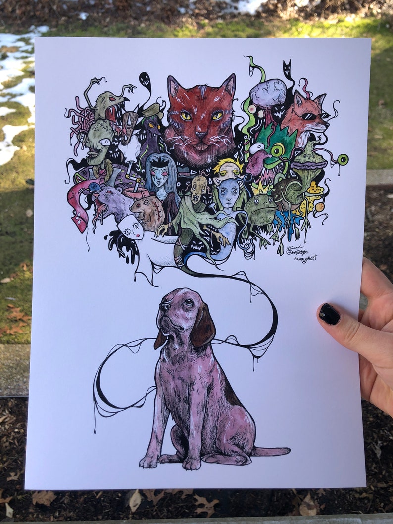 Courage the Cowardly Dog Print 9x12 | Etsy
