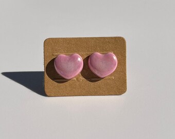 Pendiente Corazones Rosados