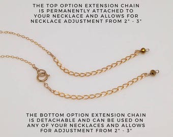 Extension chain, Extender chain, Necklace extender, Necklace extension chain, 14 k gold fill, Sterling silver, NS96