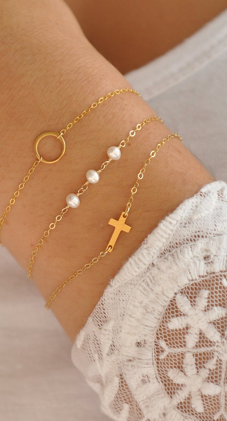 Cross Bracelet Gold Cross Bracelet Sideways Cross Bracelet Etsy
