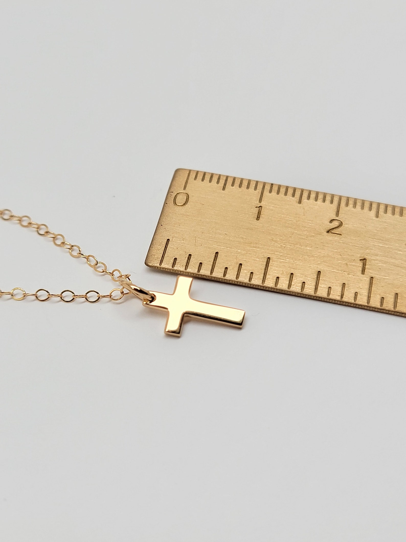 18K Gold Filled Cross Necklace: Dainty Christian Jewelry