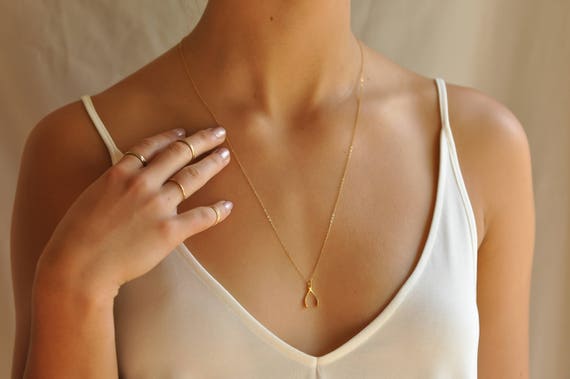 Etsy wishbone necklace best sale