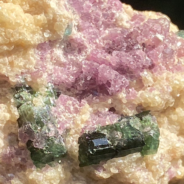 Lepidolite with Green Tourmaline and Mica, Brazil ~ combination mineral ~ mind heart connection stone