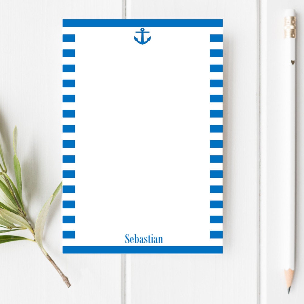 Kids Personalized Stationery Nautical Personalized Etsy