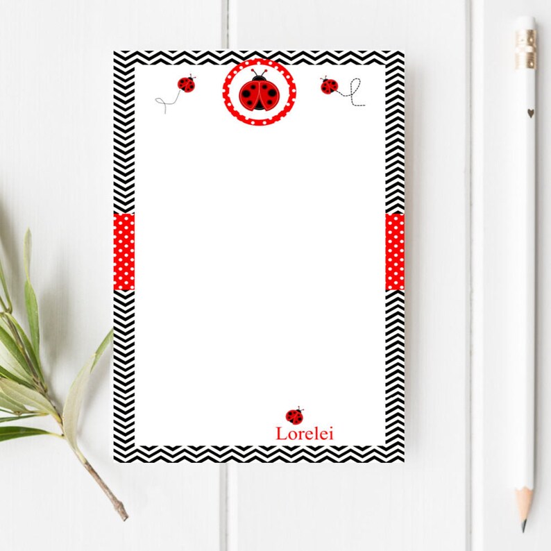 Kids Personalized Stationery Ladybug Personalized Stationery Etsy