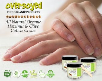 Hazelnut & Olive Cuticle Cream - Eco Vegan Friendly Spa Salon Quality - Lavender and Lemon Fragrance - OverSoyed All Natural Skin Nail Care