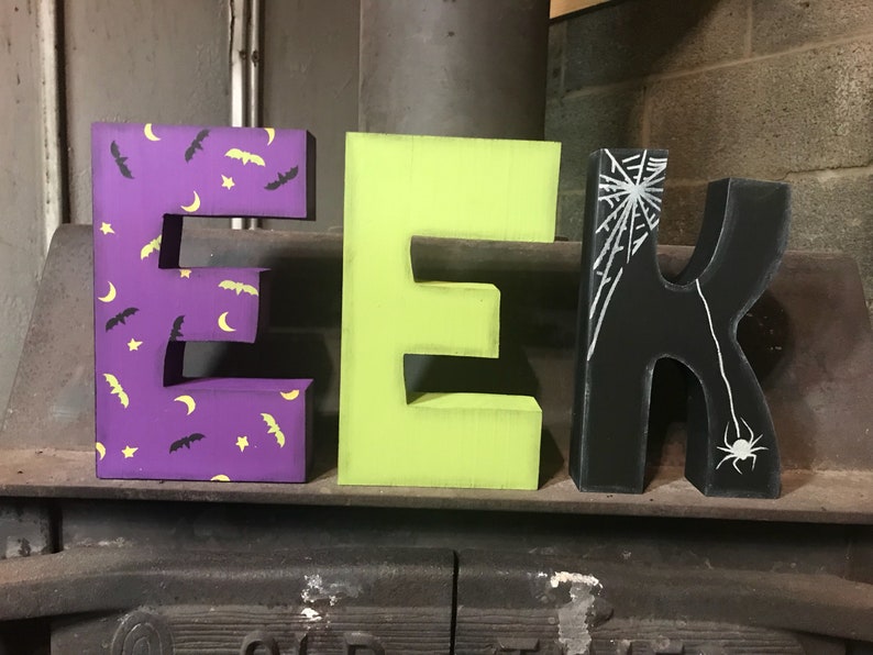 Clearance Eek Letters Halloween Decor Autumn Fall Etsy