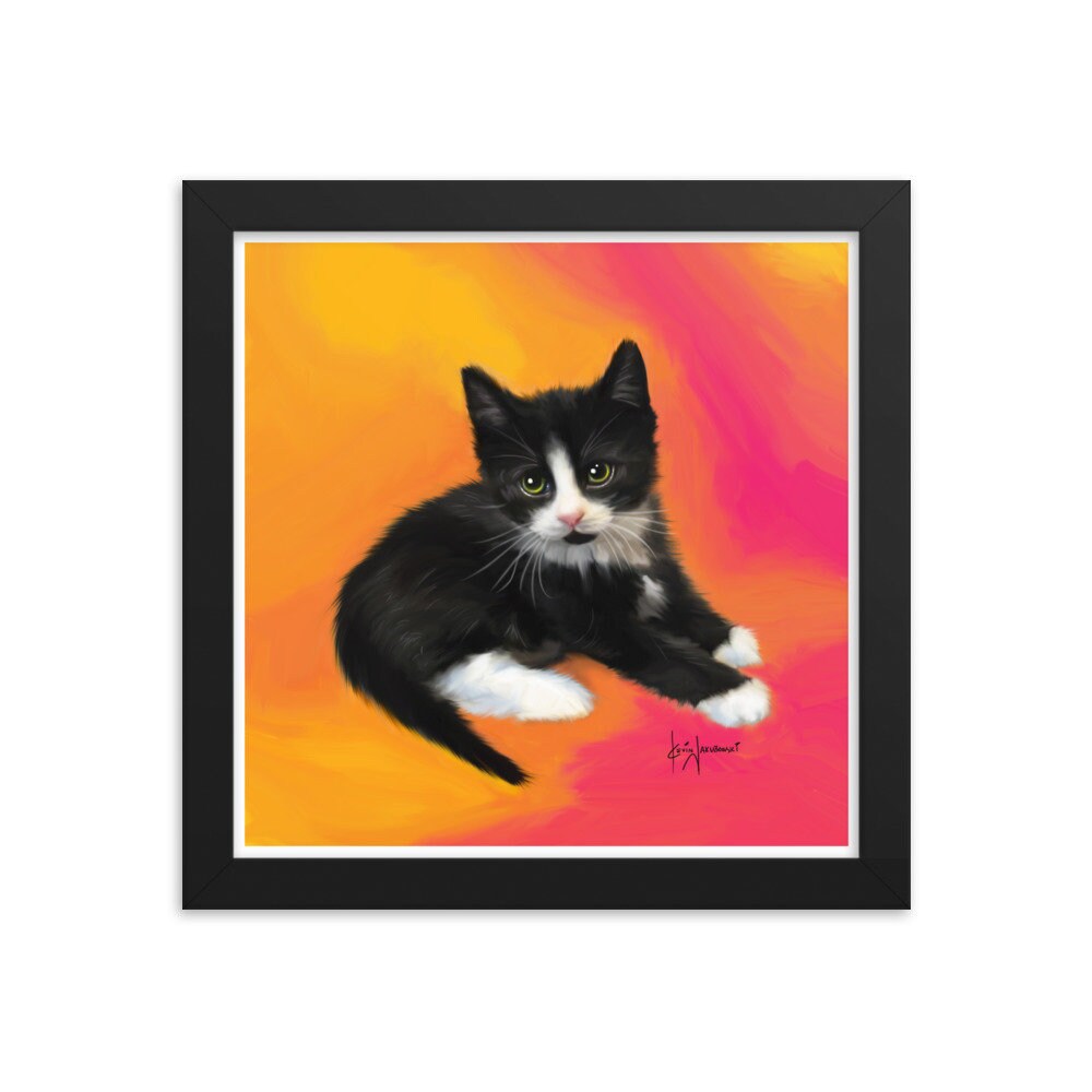 Tuxedo Kitten Print Etsy