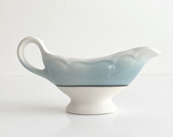 Homer Laughlin Restaurant Ware - Small Gravy Boat - Beautiful Blue Design