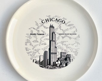 Chicago Souvenir Plate - Sears Tower - America the Beautiful Series by Enco - Vintage