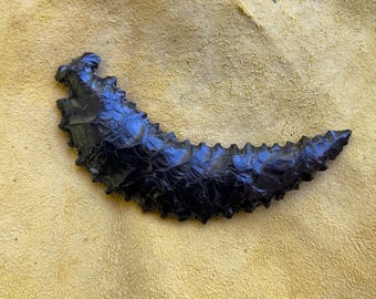 Black Obsidian Stockton Curve Blade by Chumash Artist Steven Saffold