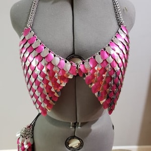 Two color Chain/Scalemail Bikini Top And Bag Set chain mail chainmail scale mail dragon