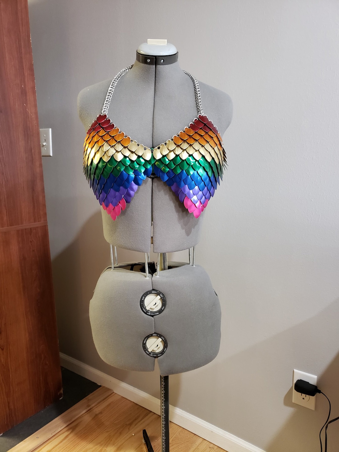 Rainbow Chain Mail and Scale Mail Bikini Top Etsy