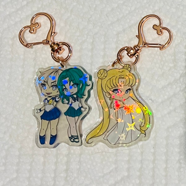 Sailor Moon Inspired 2” Acrylic Keychain | Magical Girl | Princess Serenity | Sailor Uranus & Sailor Neptune