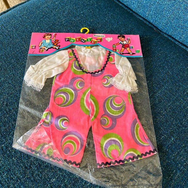 One Piece Groovy 1960s Premier Doll Outift in Original Packaging