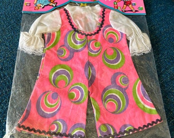 Groovy 1960s Premier One Piece Doll Outfit in Original Packaging