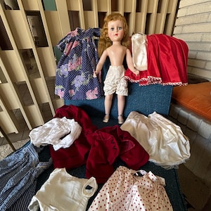 21 Inch Hard Plastic American Character Sweet Sue Walker Doll with Homemade Wardrobe