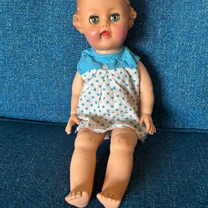 16 Inch Ideal Stuffed Vinyl Doll With Molded Hair