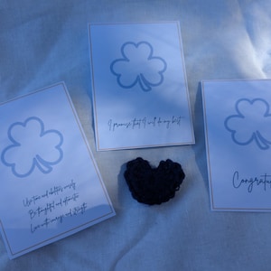 Pocket hug ~ congratulations card for guides and scouts & crochet heart