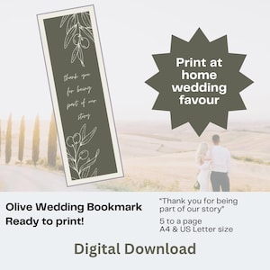 Marcador de boda con temática de oliva ~ recuerdo de boda verde oliva para invitados