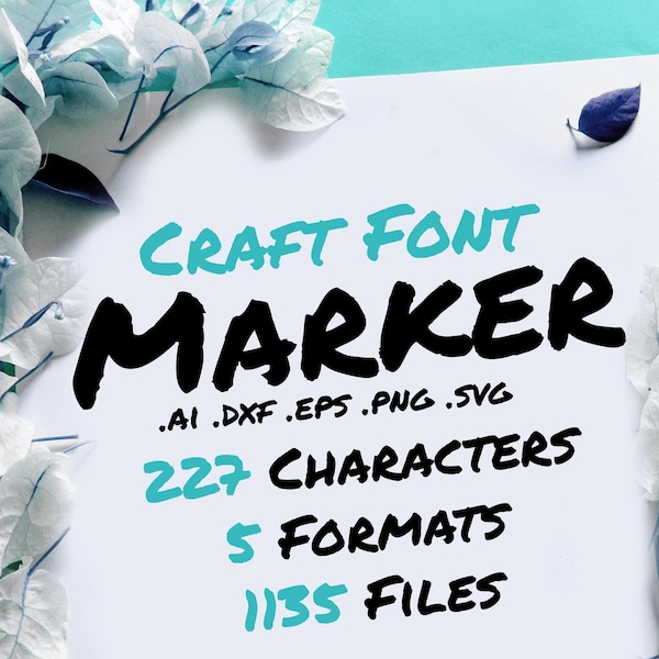 Marker Crafting Font, Marker Brush SVG Font, Digital Font, Svg Font For Cricut And Silhouette, Cricut Alphabet Svg, Letters SVG, Craft Fonts