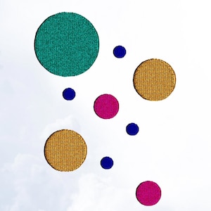 Dots Machine Embroidery Design, Geometric Form Circle Design For Embroidery Machine, Digital Sketches