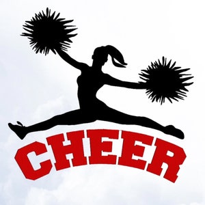 Cheerleader Embroidery Design, Cheerlinging, Cheerleader Gifts, Cheerleader Football Embroidery, Digital Sketches For Embroidery Machines