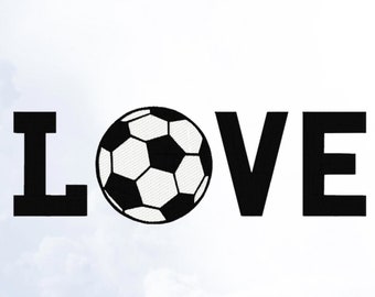 Soccer Embroidery Design, Love Soccer Ball Embroidery Art, Quality Team Sports Digital Designs For Embroidery Machines