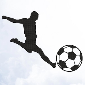 Soccer Player Embroidery Design: Ball Kick, 9 Sizes (Digital Download)