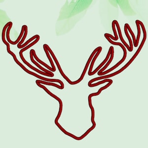 Antlers Applique Design, Deer Head Machine Embroidery Design