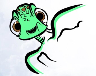 Schildpad SVG-bestand, glimlachende schildpad vectorafbeelding, ontwerpen voor Cricut & silhouet, schattige kinderen digitale tekenkunst voor snijmachines