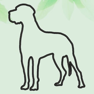 Great Dane Applique Design, Dog Embroidery File, Quality Dogs Digital Applique Designs For Embroidery Machines