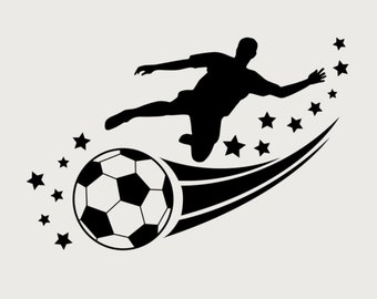 Fußball SVG-Datei, Fußball-Spieler-Cutting-Datei, Sport-Vektor-Grafik für Cricut & Silhouette, digitale Skizzen für Schneidemaschinen