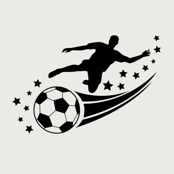 Fußball SVG-Datei, Fußball-Spieler-Cutting-Datei, Sport-Vektor-Grafik für Cricut & Silhouette, digitale Skizzen für Schneidemaschinen