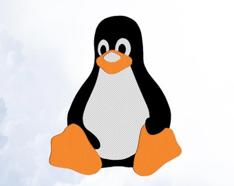 Penguin Tux Linux Machine Embroidery Design