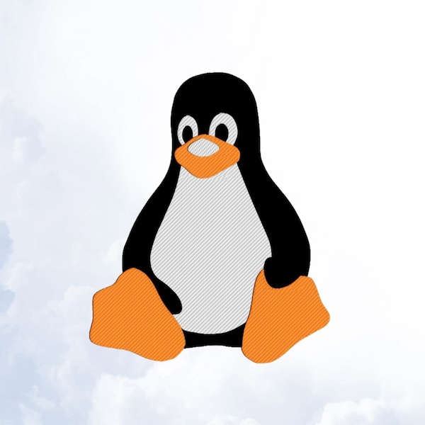 Penguin Tux Linux Machine Embroidery Design
