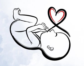 Baby SVG Datei, Schwangerschaft SVG Design, schöne Zeichnung Kunst für Cricut und Silhouette Schneidemaschinen, Kinder Kinder Vektorgrafiken