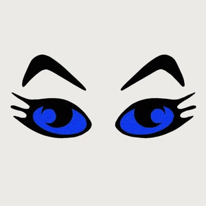 Diseño de bordado de ojos, archivo de bordado de ojos abiertos, diseño de bordado de cejas para máquinas de bordar