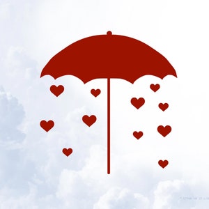 Umbrella Svg, Hearts Cutting File, Beautiful Digital Art For Silhouette And Cricut Cutting Machines, Clip Art Designs image 1