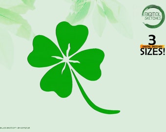 Klee Stickerei Design, schöne Natur Designs für Stickmaschinen, vierblättriges Kleeblatt, St Patricks Day Glück Symbol Pflanzen