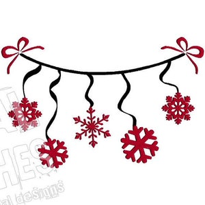 Snowflakes Machine Embroidery Design, Christmas Decoration Embroidery Design, Clothes Line 3 Sizes