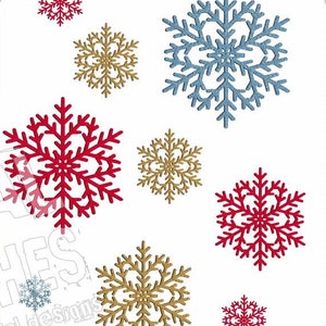 Motif de broderie de flocon de neige, broderie de flocons de neige, décorations de Noël, broderie de vacances, fait à la main, broderie de bonhomme de neige, téléchargement numérique image 4