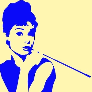 Audrey Hepburn Svg, Celeb Svg, Retrato Mujeres Clipart, Archivo de silueta, Audrey Hepburn Clipart, Gráficos vectoriales, Obra de arte digital