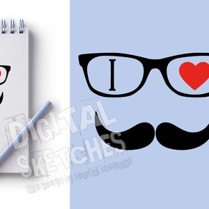 Vatertag SVG, Herz svg, Schnurrbart svg, Vatertagsclipart, Vektorgraphik, digitales Scrapbooking, SVG-Dateien Sprüche, Vatertagsgeschenk