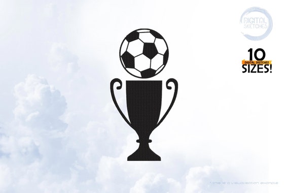 Soccer Cup Embroidery Design, Sport Embroidery File, Quality Soccer Digital Designs For Embroidery Machines